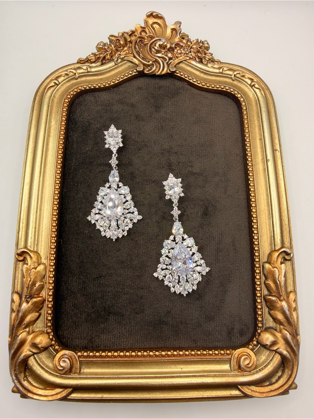 Crystal Teardrop Chandelier Earrings - Silver Cubic Zirconia Drop Earrings